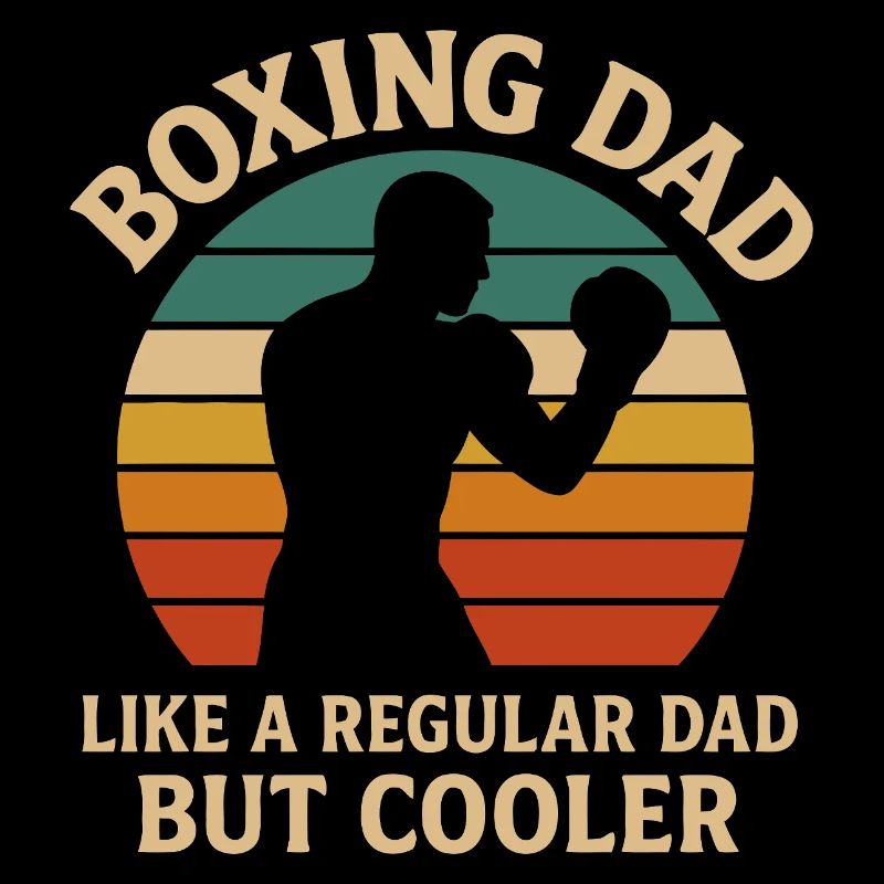 Boxing Dad Retro Sunset Design