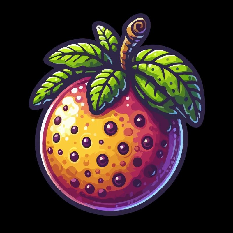 Fruit de la passion Colorée à Style Urbain