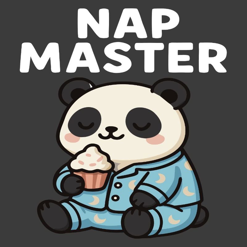 Cute panda bear in pajamas with cupcake