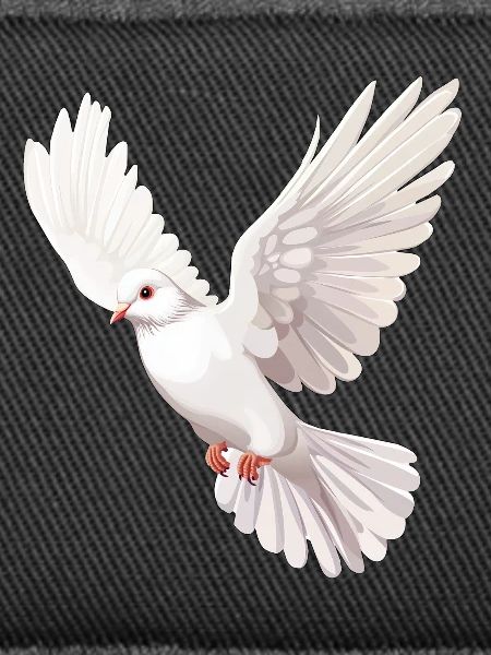 WeißeTaube im Flug Illustration