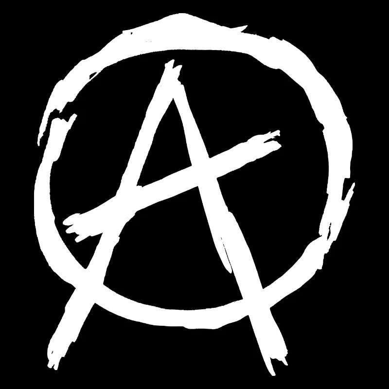 Symbole de l’anarchie en cercle - Blanc