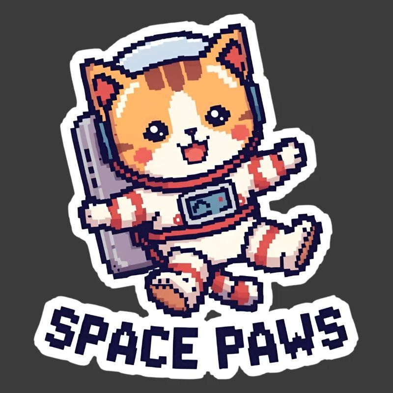 Space Paws – Chat pixel dans l’espace