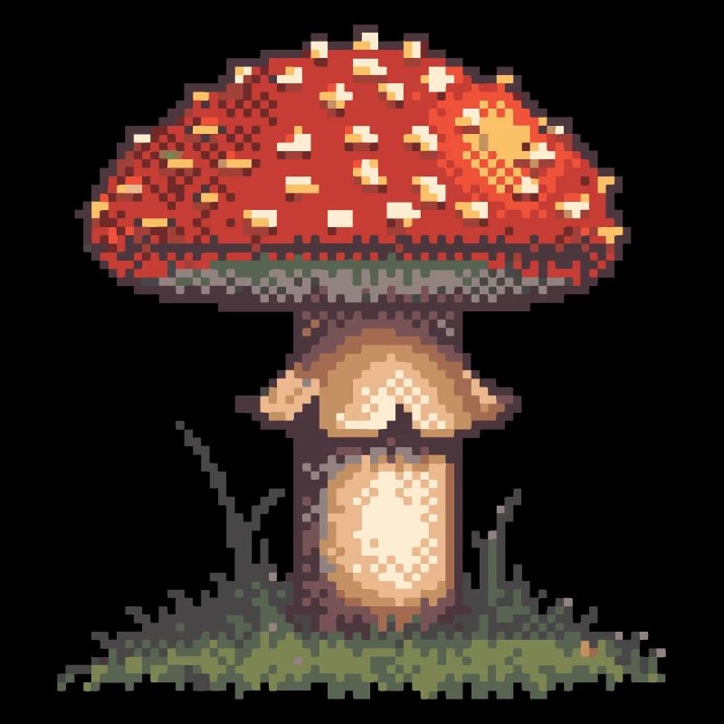 Pixel Pilz Neon Retro