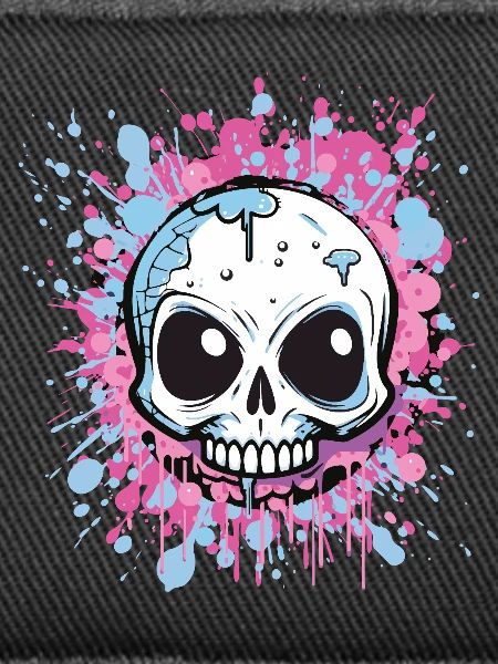 Neon Splatter Schädel Kunst