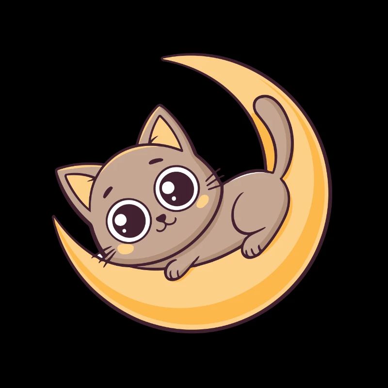 Kitten on Lunar Crescent