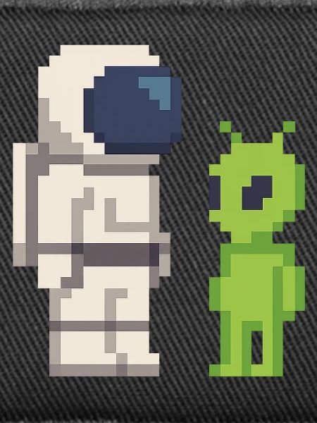 Pixel Astronaut meets Alien