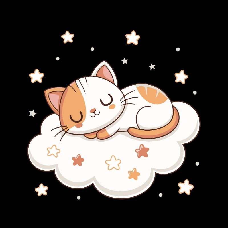 Dreamy kitten on cloud