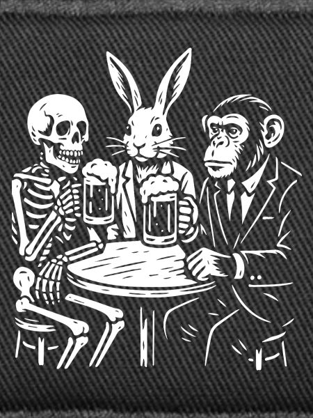 Toasting-Trio: Skelett-Hasenaffe