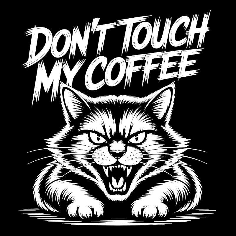 Don't touch, my coffee cat picture