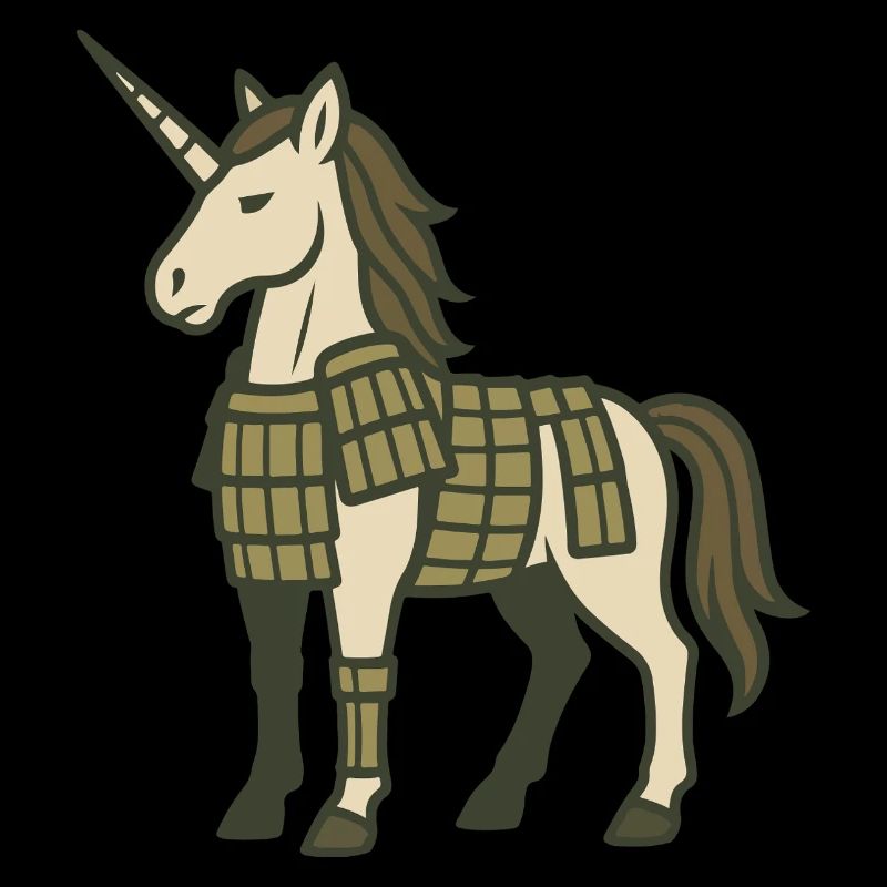 Samurai-Rüstung Einhorn-Krieger-Fantasy-Design