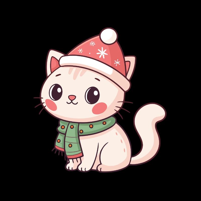 Christmas Kitten with Red Hat