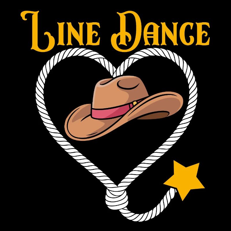 Line Dance Herz und Cowboyhut