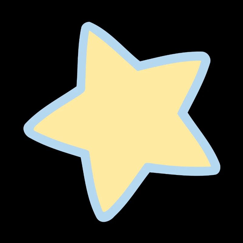 Pastel star with blue outline