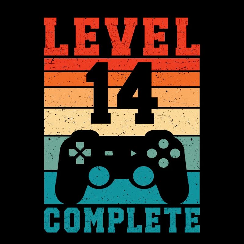14th Birthday Level 14 Complete 14 Years Gamer