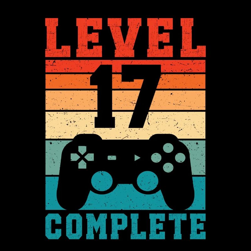 17th Birthday Level 17 Complete 17 Years Gamer