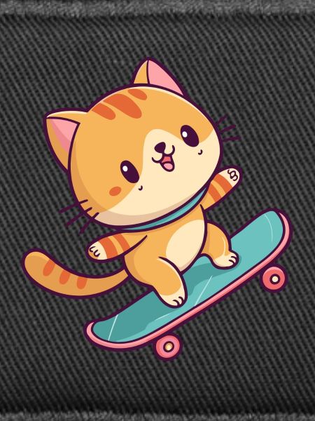 Buntes Skateboard-Kätzchen