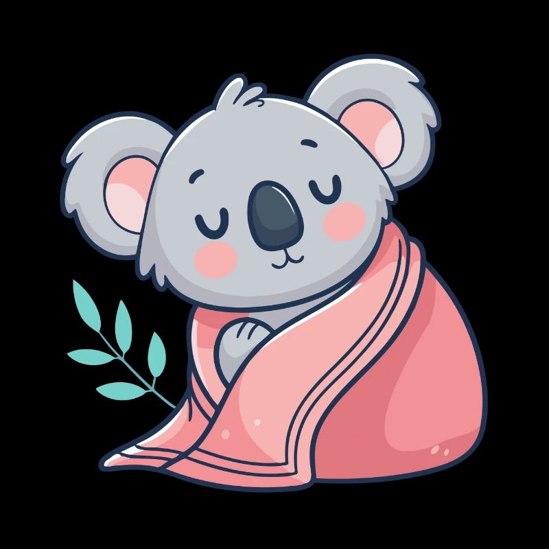 Koala with pink plaid