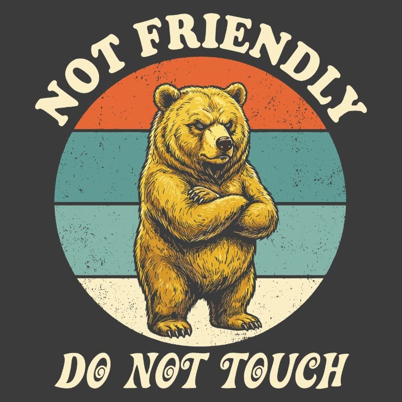 Grumpy Bear Not Friendly Funny Ironic Meme