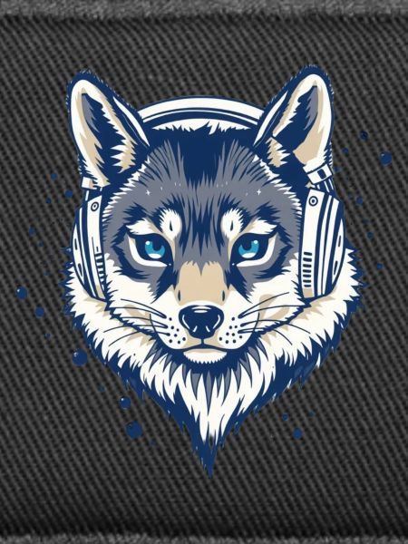 cooler Fuchs mit Kopfhörern