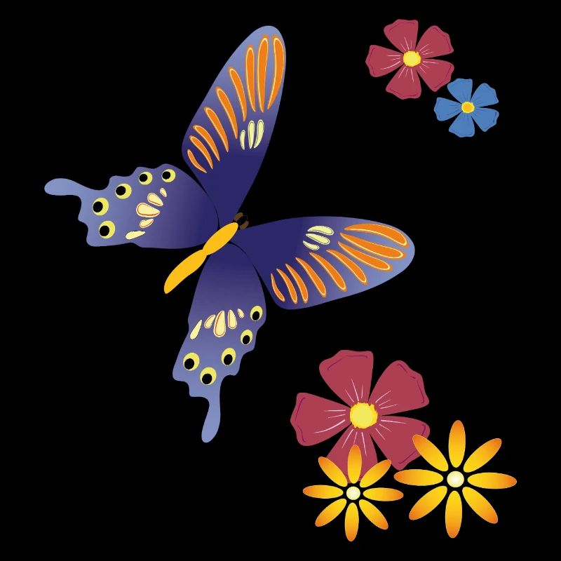 Papillon avec des fleurs