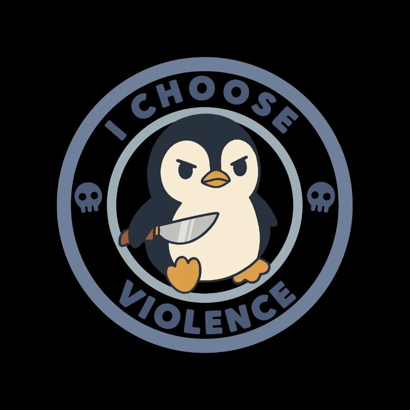 Lustig, ich wähle Gewalt, Pinguin mit Messer, Meme
