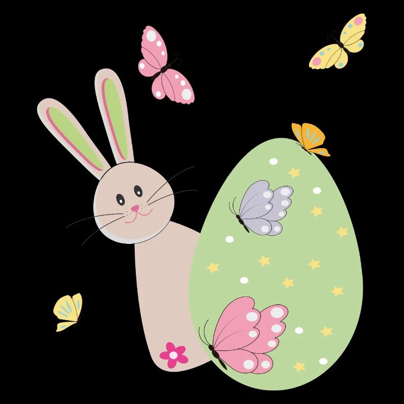 Osterhase mit Schmetterlinge