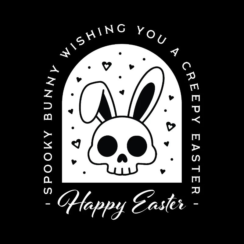 Creepy Happy Easter bunny skull gothic aesthetic