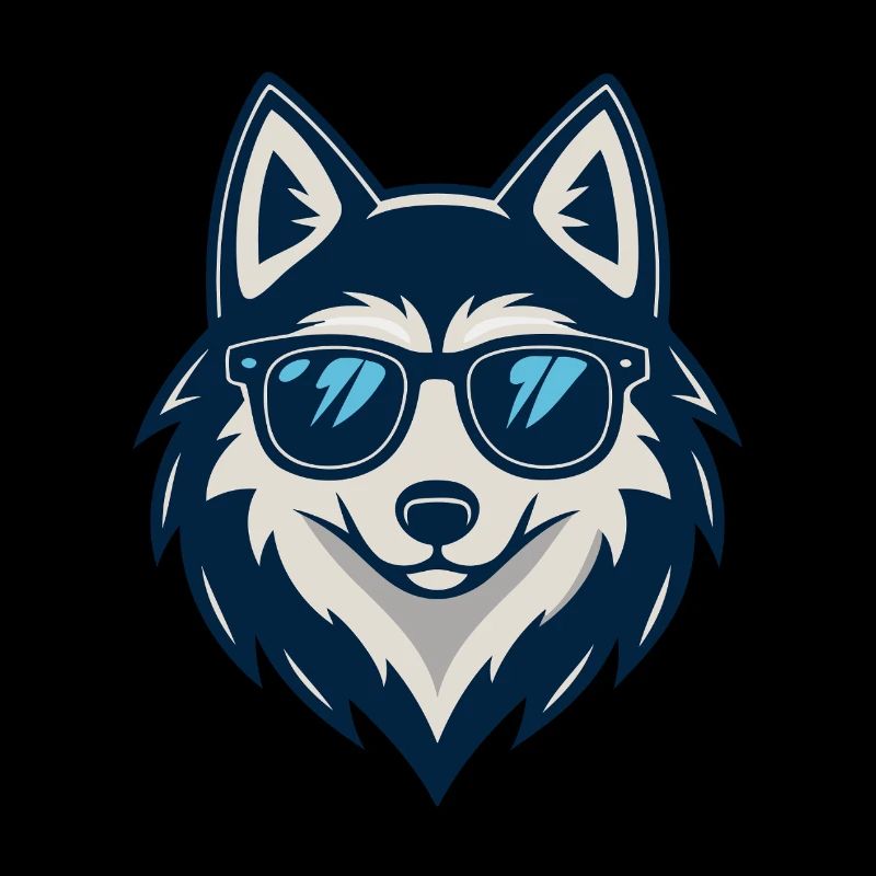 Wolf in der Sonne mit Brille