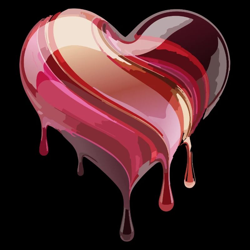 Flowing Heart Pink Red