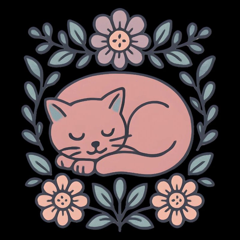 Katzenruhe im Blumenkranz
