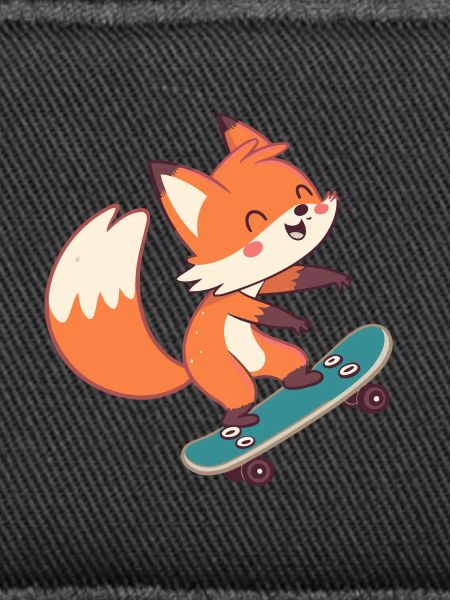 Fuchs-Skateboarder auf Skateboard