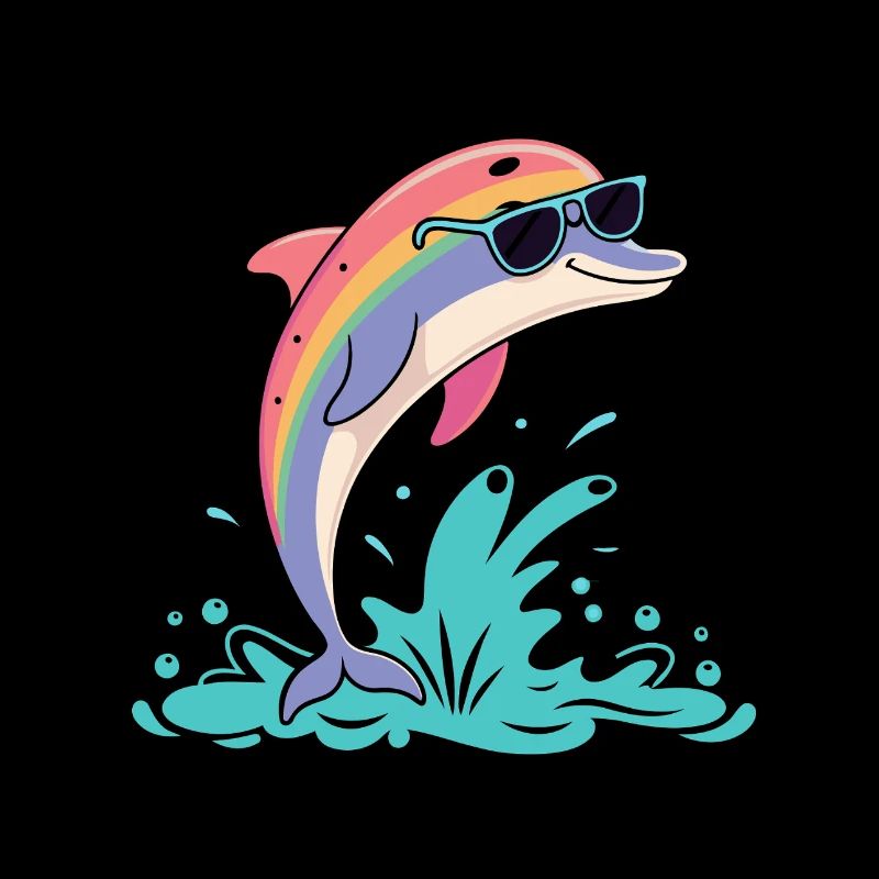Rainbow dolphin glasses
