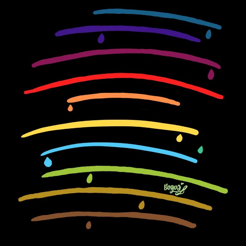 Regenbogenbögen mit Tropfen