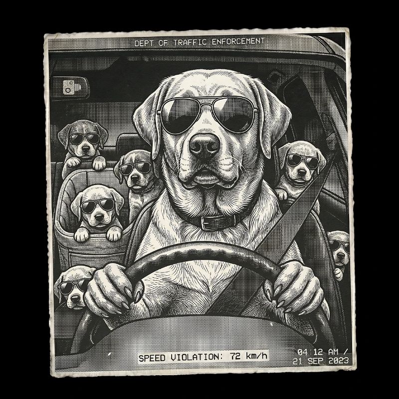Hundefamilie Geblitzt
