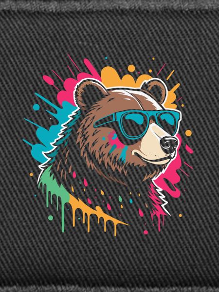 Pop-Art-Bär, buntes Glitzern