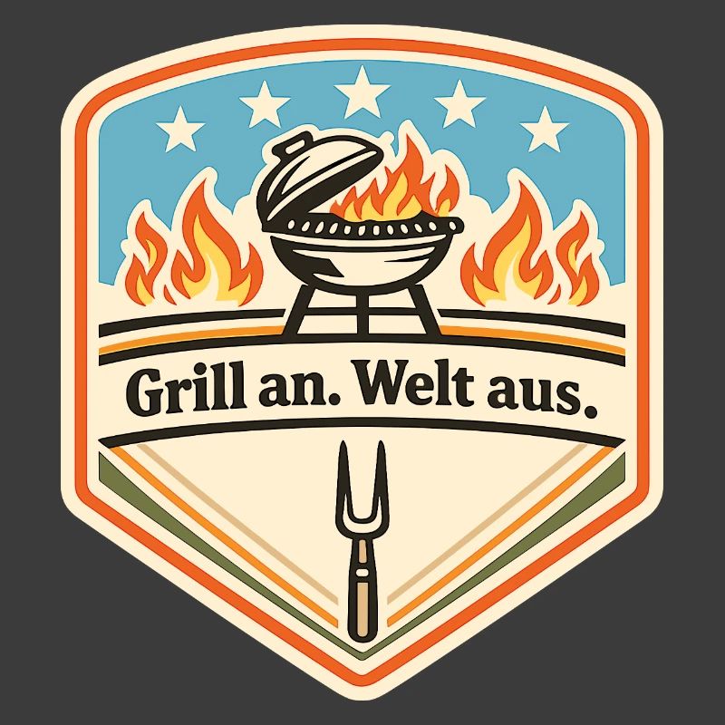 Grill Abzeichen Welt Aus Patch