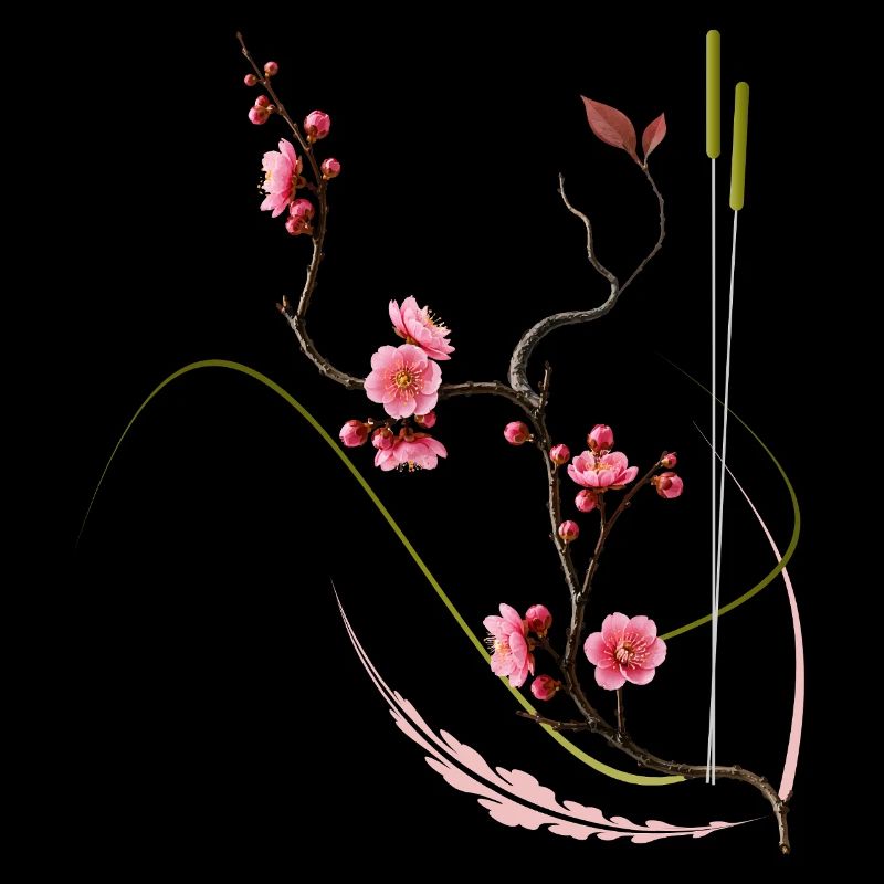 Style zen de la fleur de prunier japonaise