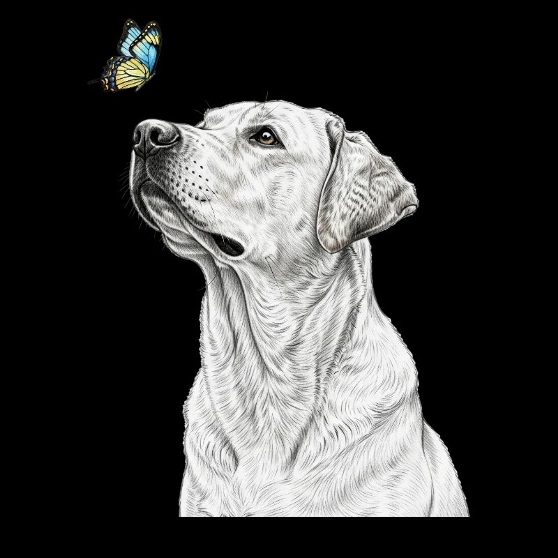 Labrador avec style papillon en forme de banksy