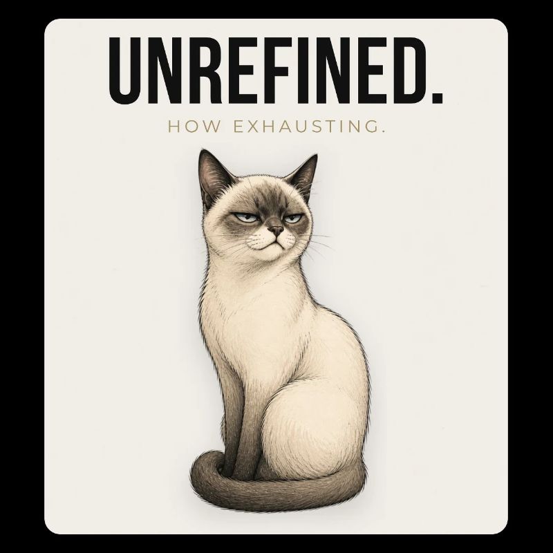 NON RAFFINÉ. Design minimaliste de mème Noble Cat