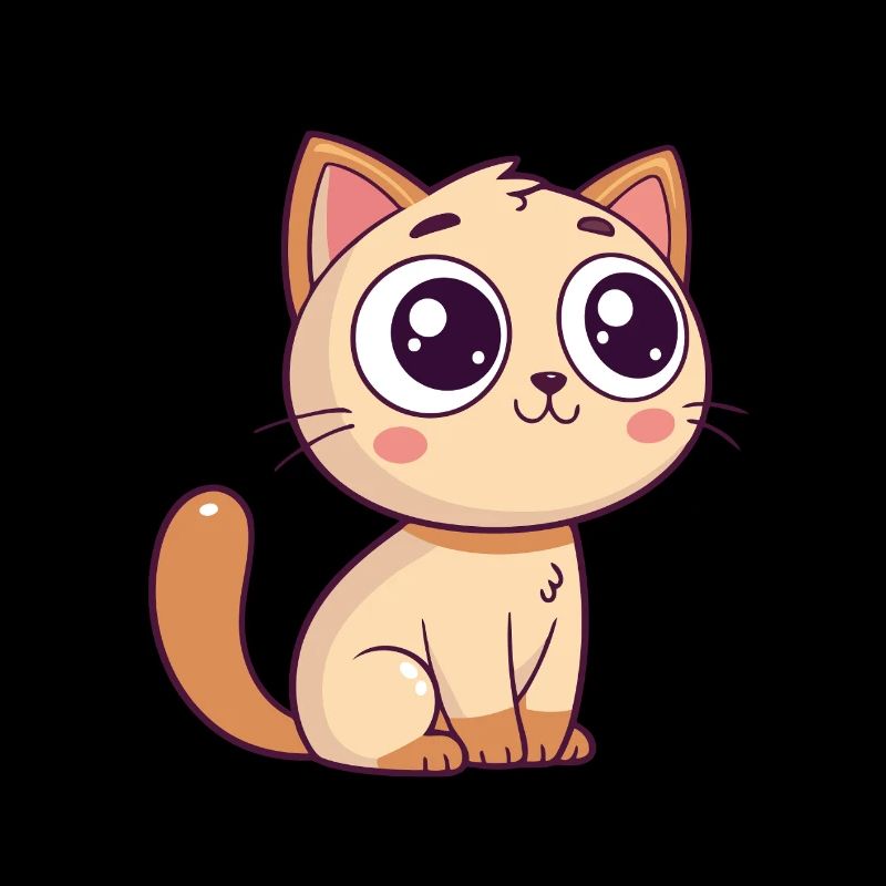 Kawaii Beige Katze Süßes Lächeln