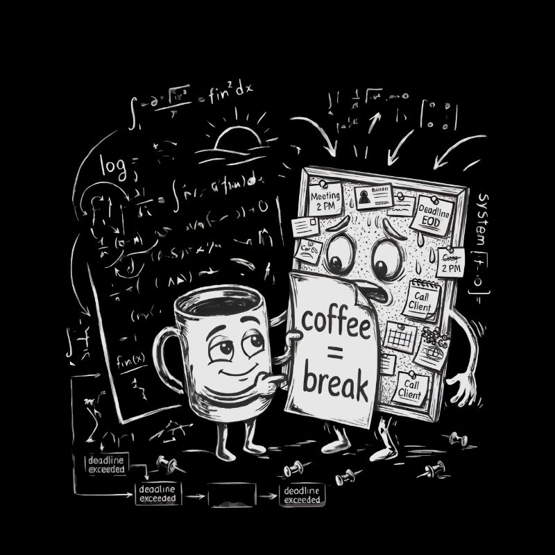 Deadline-Chaos: Coffee Break Büro Geschenk