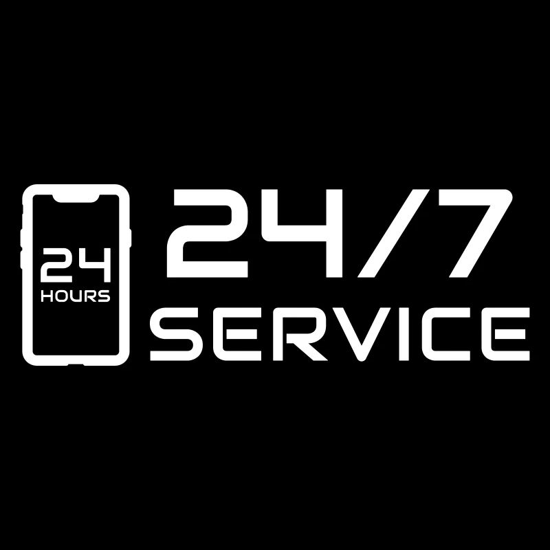 24/7 Service phone logo symbol