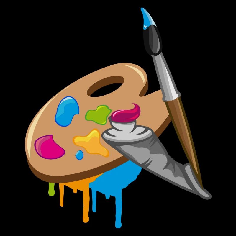 Farbpinsel,Farbe und Mischpalette