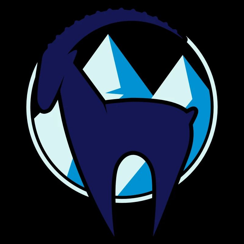 Capricorn and Mountains Button