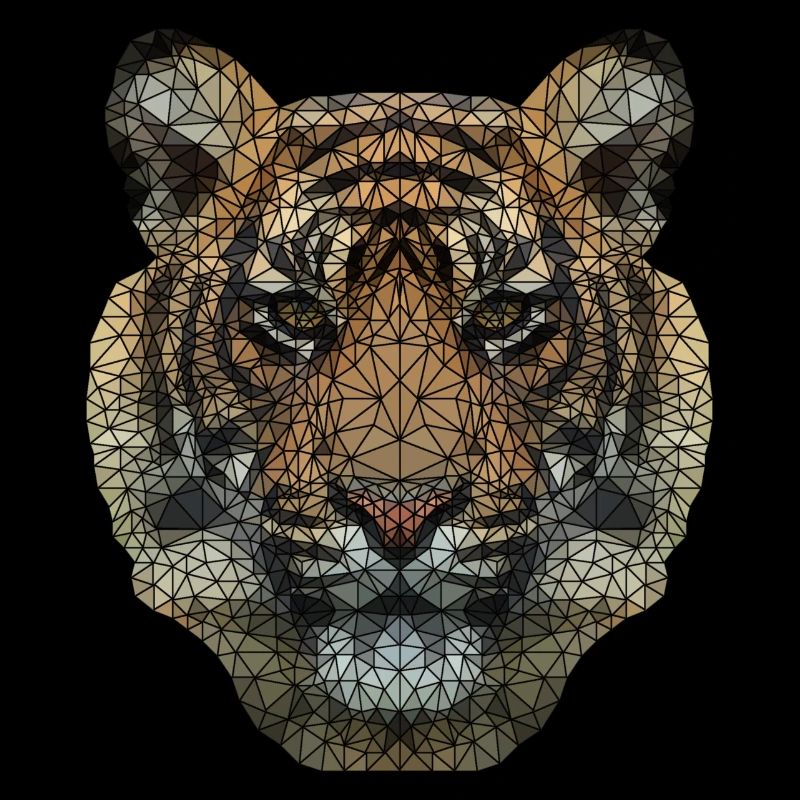 Polygon Tiger Transparent
