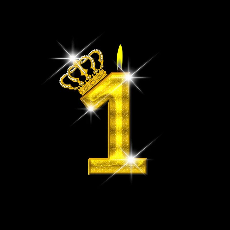 1 bougie d’anniversaire - Crown - - or