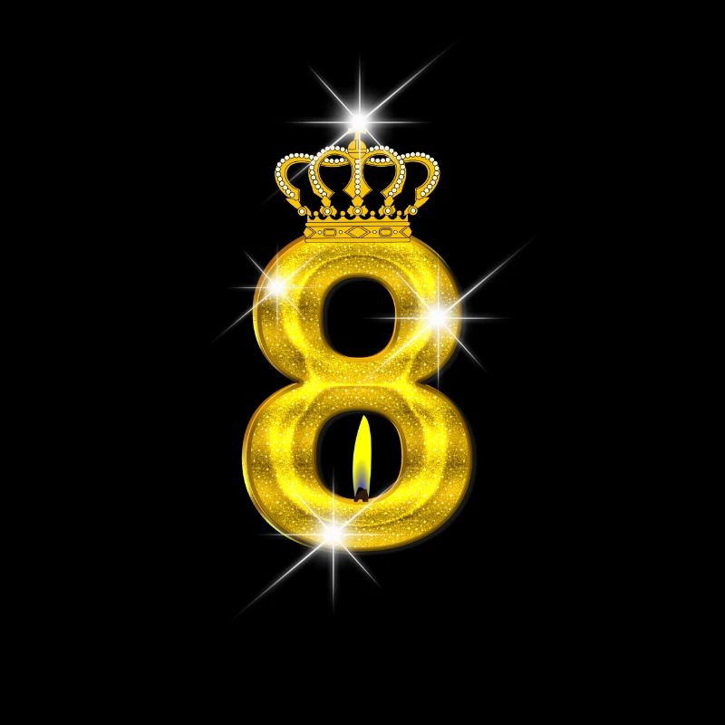 bougie d’anniversaire 8 - Crown - - or
