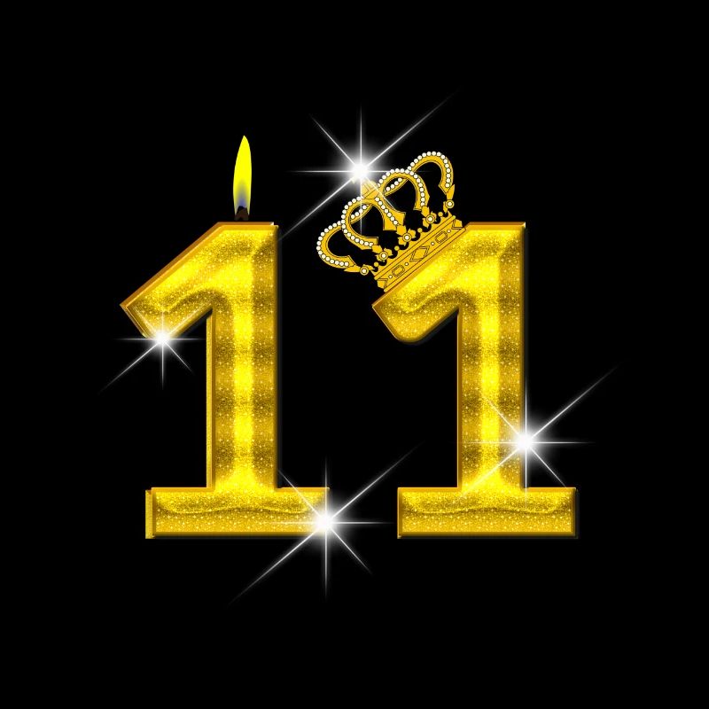 bougie d’anniversaire 11 - Crown - - or