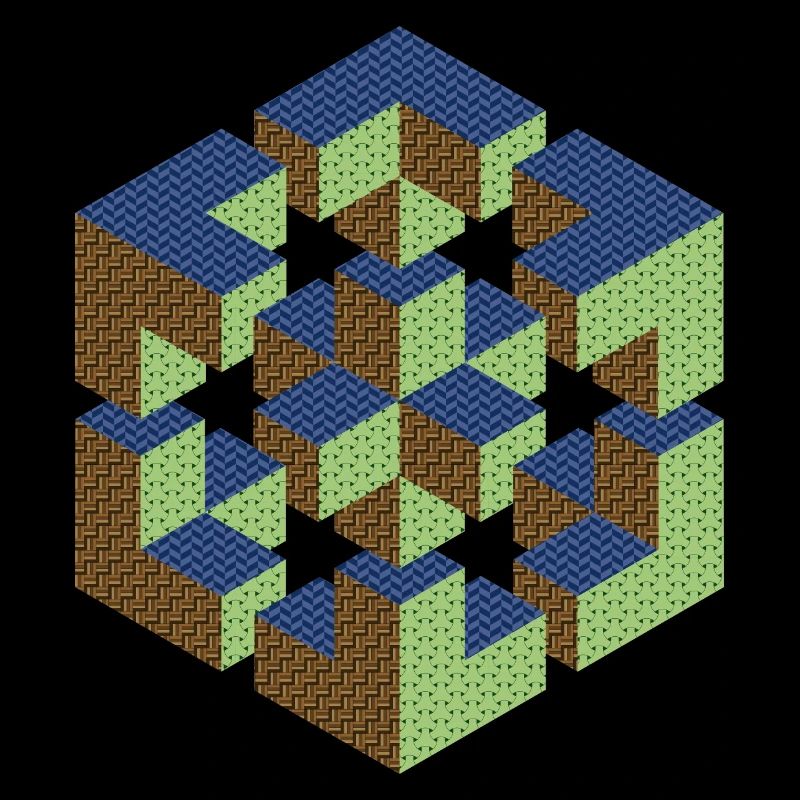 Figure impossible imagination géométrie cube Escher