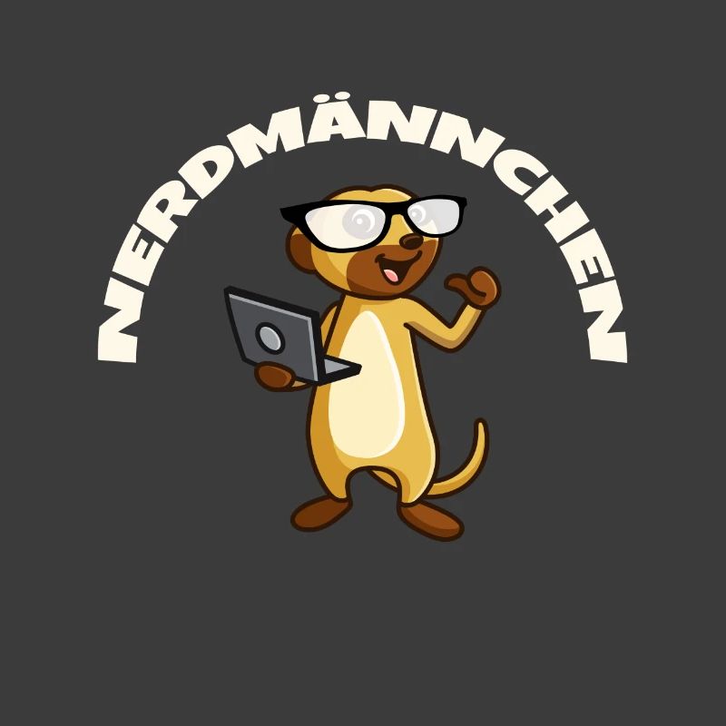 Nerd Erdmännchen mit Brille und Notebook Geschenk